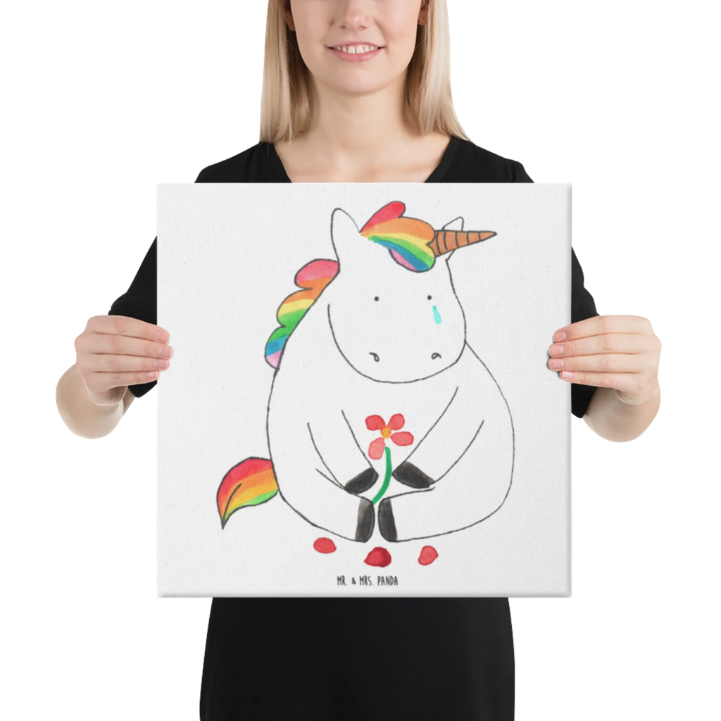 Canvas picture unicorn Sad Leinwand, Bild, Kunstdruck, Wanddeko, Dekoration, Einhorn, Einhörner, Einhorn Deko, Unicorn, Glitzer, Trösten. Freundschaft, Freunde, Liebe, Trauer, Grußkarte, Blume