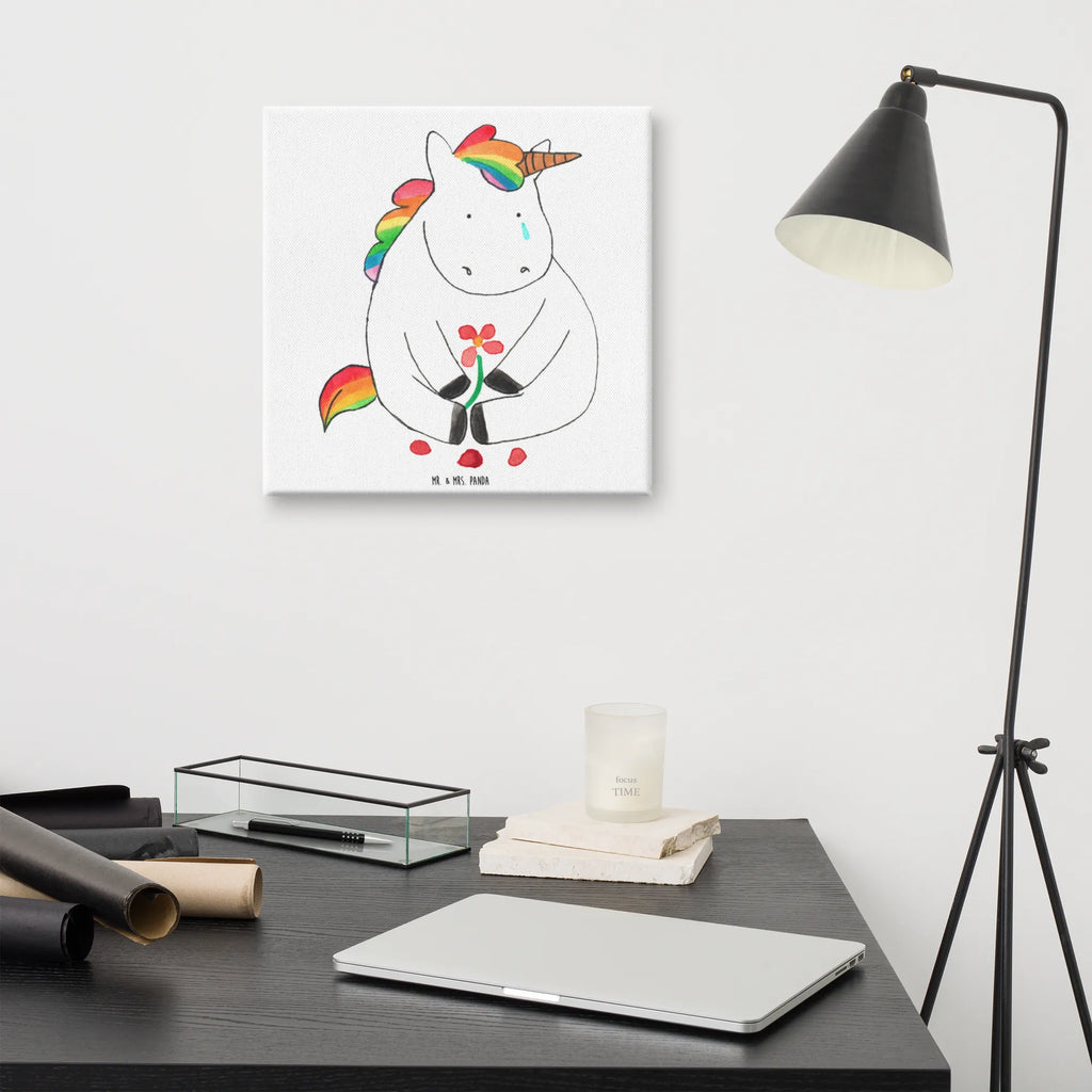 Canvas picture unicorn Sad Leinwand, Bild, Kunstdruck, Wanddeko, Dekoration, Einhorn, Einhörner, Einhorn Deko, Unicorn, Glitzer, Trösten. Freundschaft, Freunde, Liebe, Trauer, Grußkarte, Blume