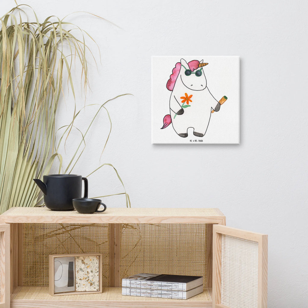 Canvas picture unicorn Woodstock Kunstdruck, Leinwand, Unicorn, Einhorn, Einhorn Deko, Einhörner, Party, Joint, Alkohol, Kiffen, Zigarette, Spaß. Lustig, Witzig, Woodstock