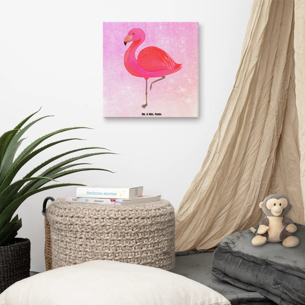 Canvas picture flamingo Classic Leinwand, Kunstdruck, Flamingo, Stolz, Geschwister, Freundin, Selbstliebe, Ich, für Mich, Freundinnen, Sohn, Einzigartig, Außenseiter, Spruch, Tochter