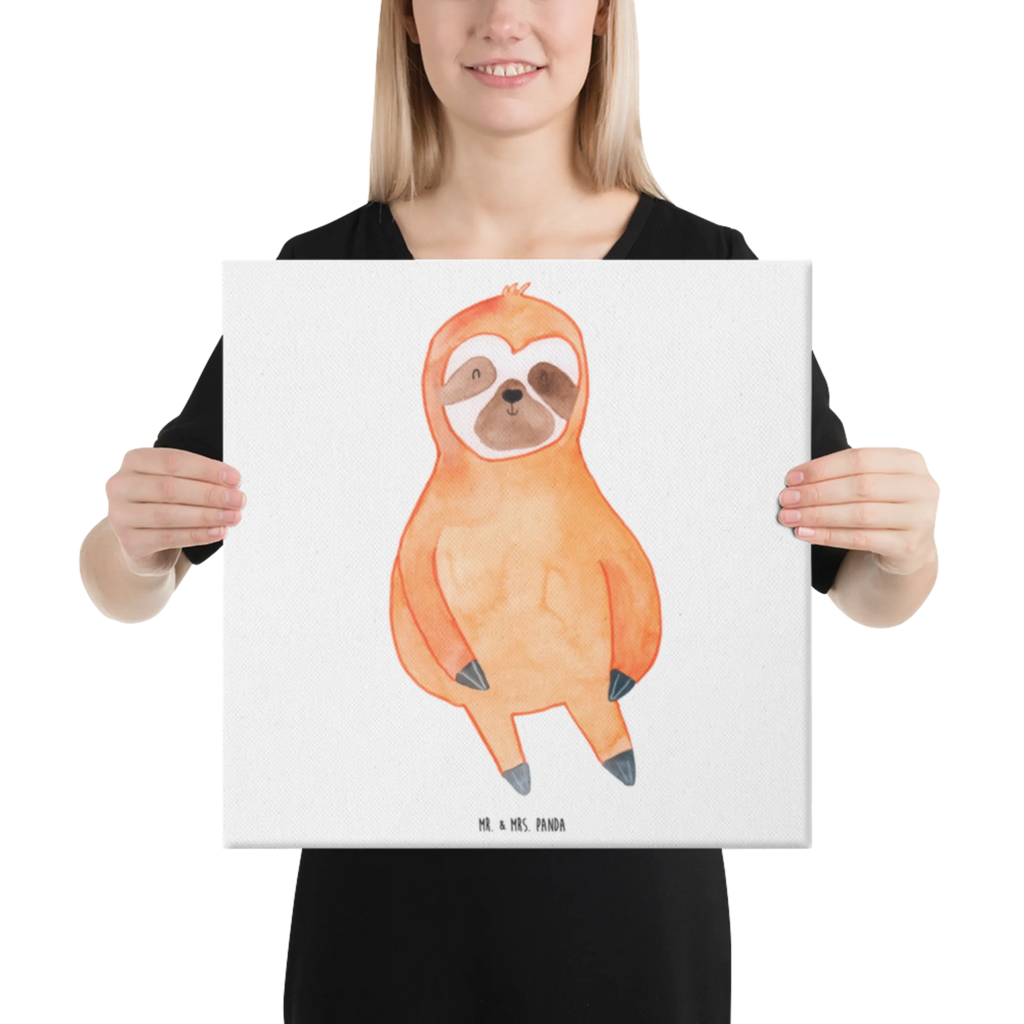 Leinwand Bild Faultier Zufrieden Leinwand, Kunstdruck, Faultier, Faultier Geschenk, Faultier Deko, Relaxen, Lieblingstier, Ruhe, Frieden, faul, Glück, Happy, glücklich, Gelassenheit, Pause, Zufriedenheit, Zufrieden, Faultiere