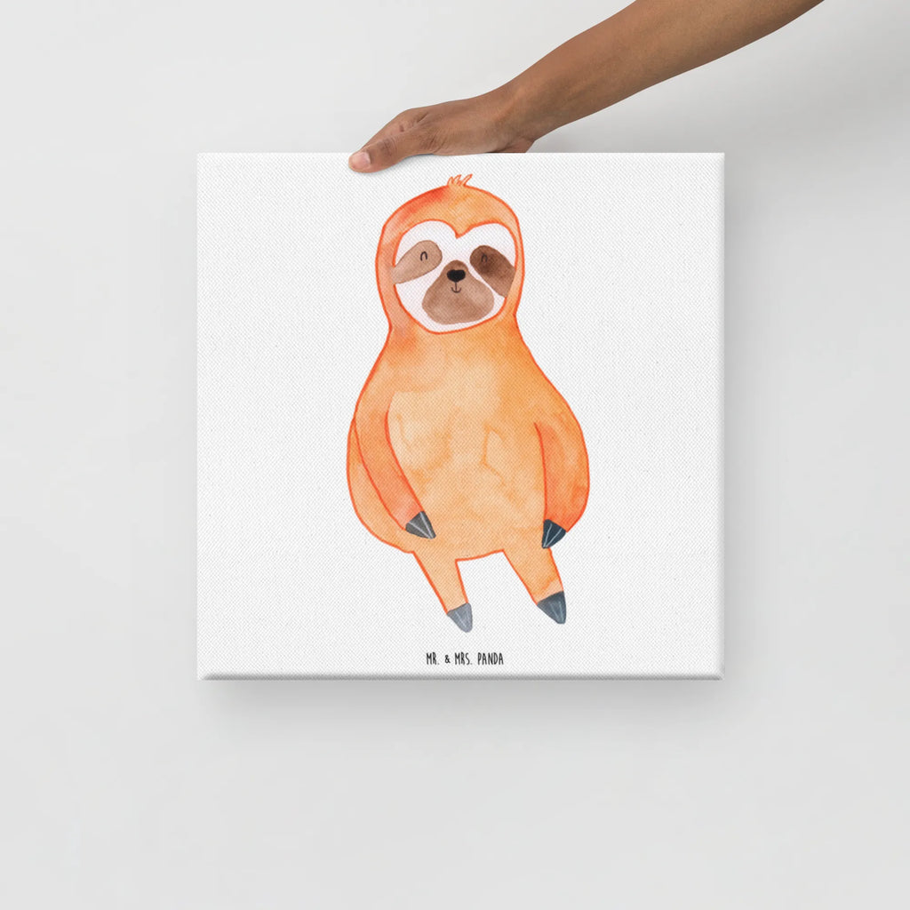 Leinwand Bild Faultier Zufrieden Leinwand, Kunstdruck, Faultier, Faultier Geschenk, Faultier Deko, Relaxen, Lieblingstier, Ruhe, Frieden, faul, Glück, Happy, glücklich, Gelassenheit, Pause, Zufriedenheit, Zufrieden, Faultiere