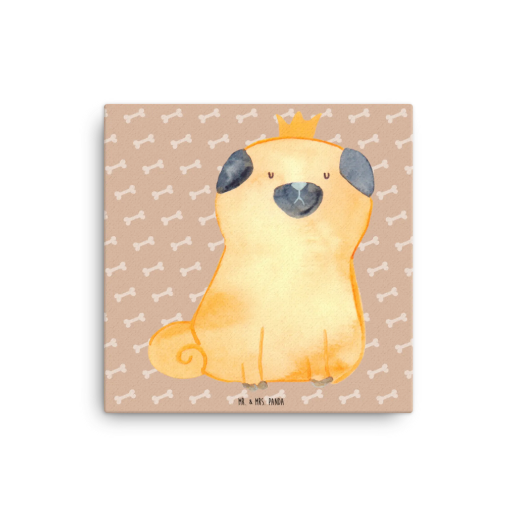Canvas picture pug Crown Kunstdruck, Leinwand, Hunderasse, Hundebesitzer, Tierliebhaber, Haustier, Sprüche, Hundemotiv, Hund, Lustig, Hausregel, Mops, Hundebesitzer. Spruch, Allergisch, Kinderlos