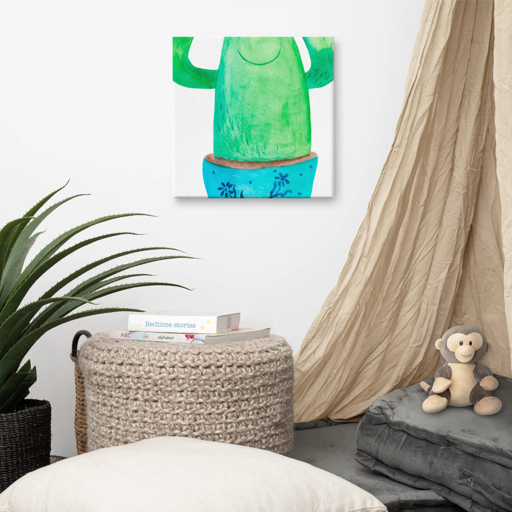 Canvas picture cactus happy Dekoration, Kunstdruck, Leinwand, Bild, Wanddeko, Kaktus, Kakteen, Motivation, Familie, Kollegin, Büro, Mutter, Ausbildung, Neustart, lustig, Freundin, Büroalltag, Spruch, Kindersicherung, Kollege