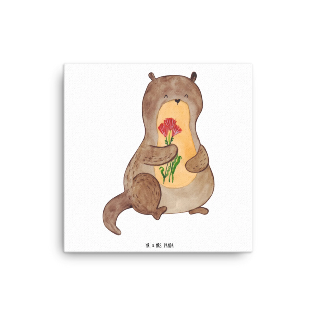 Canvas picture otter Bunch of flowers Leinwand, Kunstdruck, Otter, Seeotter, Fischotter, Otter Seeotter See Otter