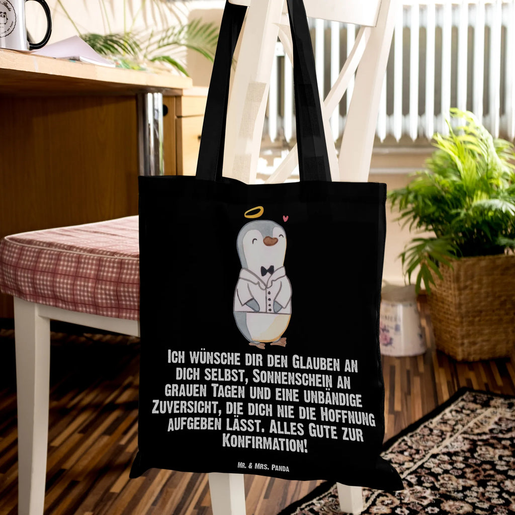 Tote bag penguin Confirmation shirt cloth bag, cotton bag, pouch, shopper, Carrier bag, jute bag, shopping bag, bag, shoulder bag, Confirmation, communion, youth consecration, confirmation gift, sunshine, hope, confidence, trust