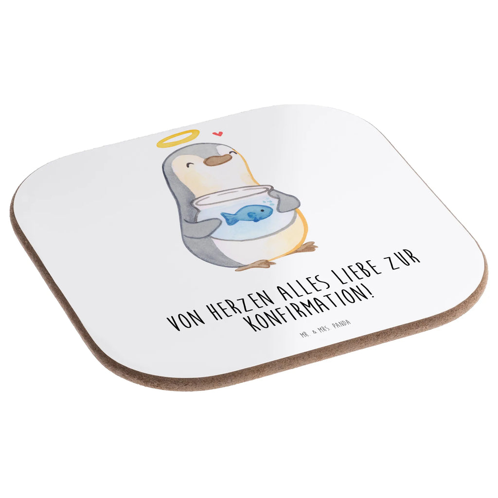 Square coaster penguin Fish glass coasters, breakfast, Coasters, party, gifts, gift, presents, Confirmation, communion, youth consecration, confirmation gift, confidence, fish, fish decoration, trust