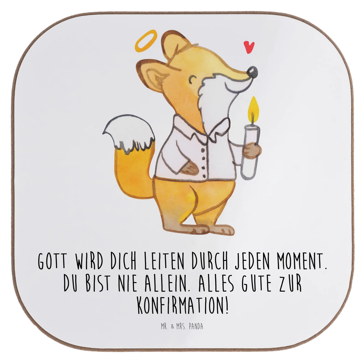 Square coaster Fox confirmation presents, gift, glass coasters, gifts, breakfast, Coasters, party, Confirmation, communion, youth consecration, confirmation gift, Happy Birthday, Believer, Confirmation Gift, God
