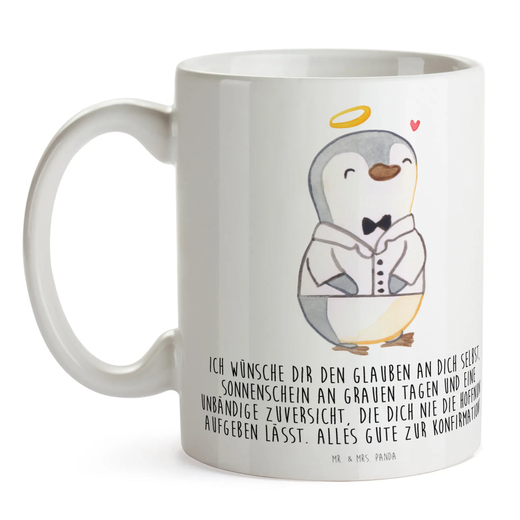 Tasse Pinguin Konfirmation Hemd Tasse, Porzellantasse, Tasse mit Motiven, Bürotasse, Teetasse, Tasse mit Zitaten, Geschenktasse, Kaffeetasse, Keramiktasse, Konfirmation, Kommunion, Jugendweihe, Konfirmation Geschenk, Hoffnung, Vertrauen, Zuversicht, Sonnenschein