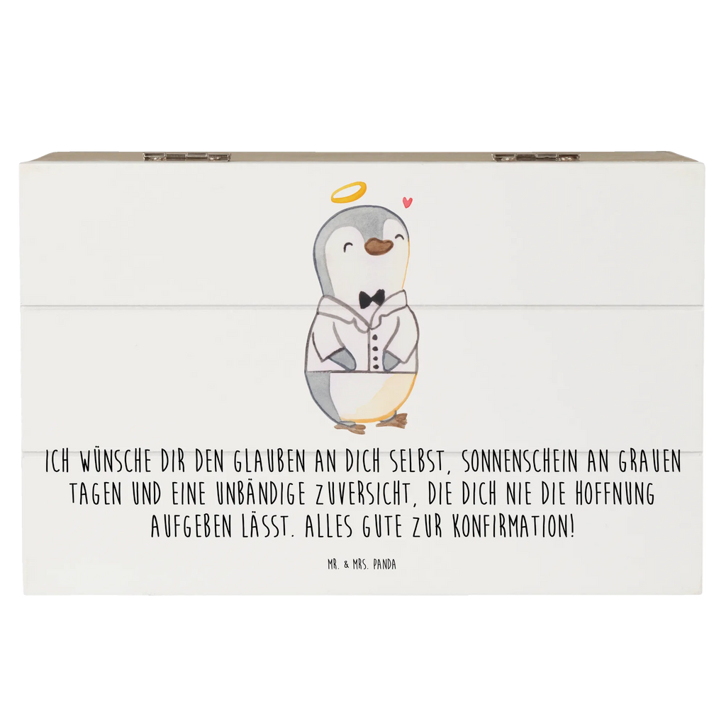 Skrzynia drewniana Pingwin koszula konfirmacyjna Schatulle, Kiste, Dekokiste, Holzkiste, XXL, Aufbewahrungsbox, Geschenkbox, Truhe, Erinnerungskiste, Geschenkdose, Schatzkiste, Erinnerungsbox, Konfirmation, Kommunion, Jugendweihe, Konfirmation Geschenk, Vertrauen, Hoffnung, Sonnenschein, Zuversicht