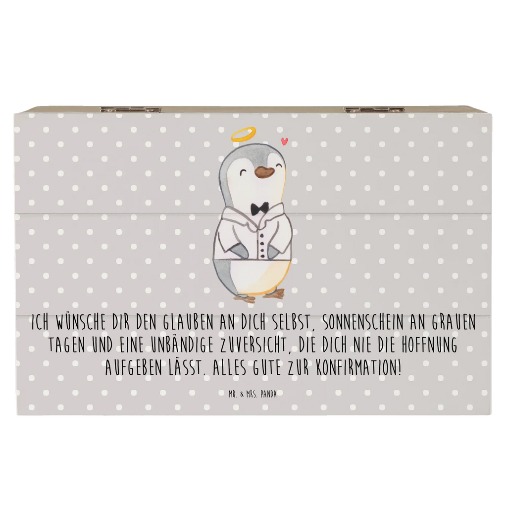 Skrzynia drewniana Pingwin koszula konfirmacyjna Schatulle, Kiste, Dekokiste, Holzkiste, XXL, Aufbewahrungsbox, Geschenkbox, Truhe, Erinnerungskiste, Geschenkdose, Schatzkiste, Erinnerungsbox, Konfirmation, Kommunion, Jugendweihe, Konfirmation Geschenk, Vertrauen, Hoffnung, Sonnenschein, Zuversicht