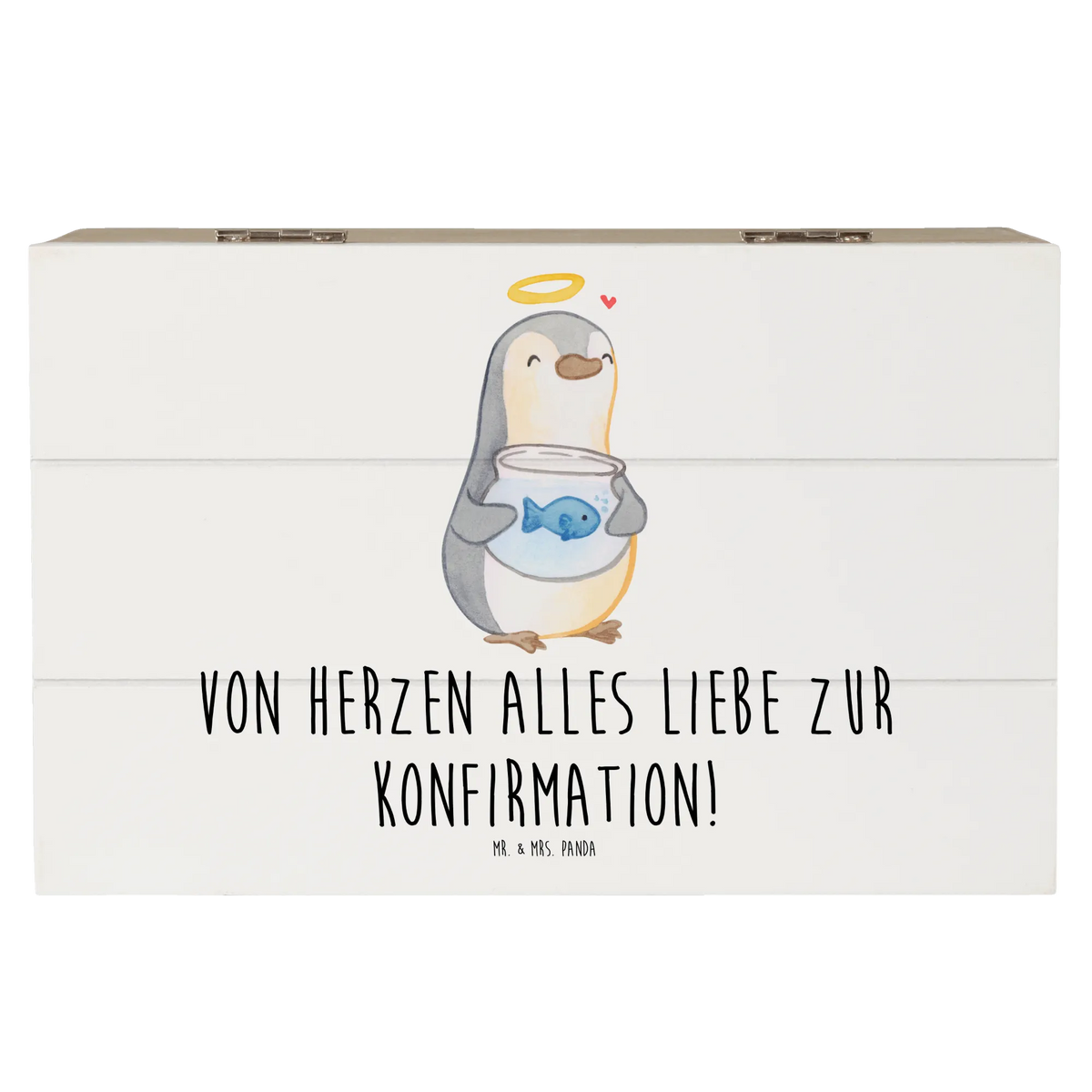 Wooden chest penguin Fish youth consecration, communion, Confirmation, confirmation gift, confidence, trust, fish decoration