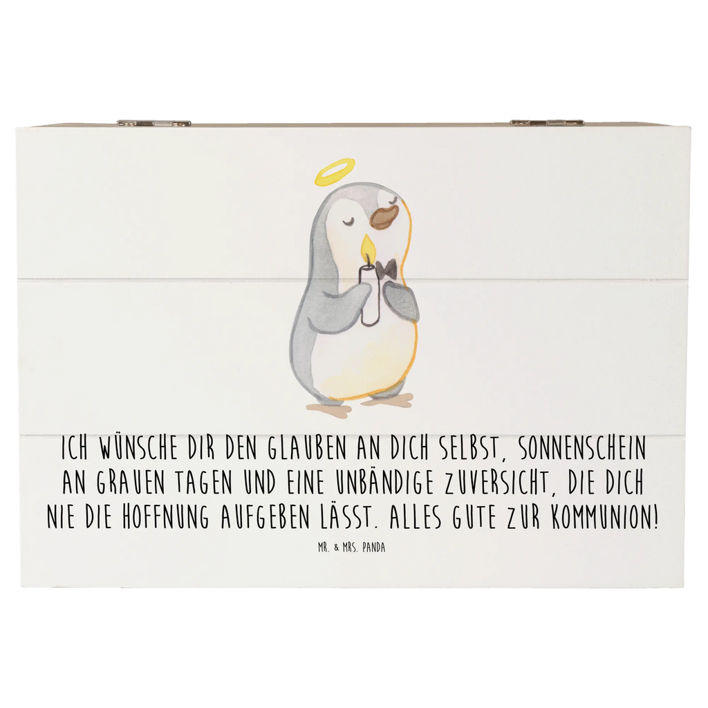 Skrzynia drewniana pingwin Komunia Truhe, Dekokiste, Schatulle, Geschenkdose, Geschenkbox, XXL, Kiste, Erinnerungskiste, Holzkiste, Erinnerungsbox, Schatzkiste, Aufbewahrungsbox, Konfirmation, Kommunion, Jugendweihe, Konfirmation Geschenk, Kommunion Dankeschön, Sonnenschein, Kommunion Geschenk, Glauben