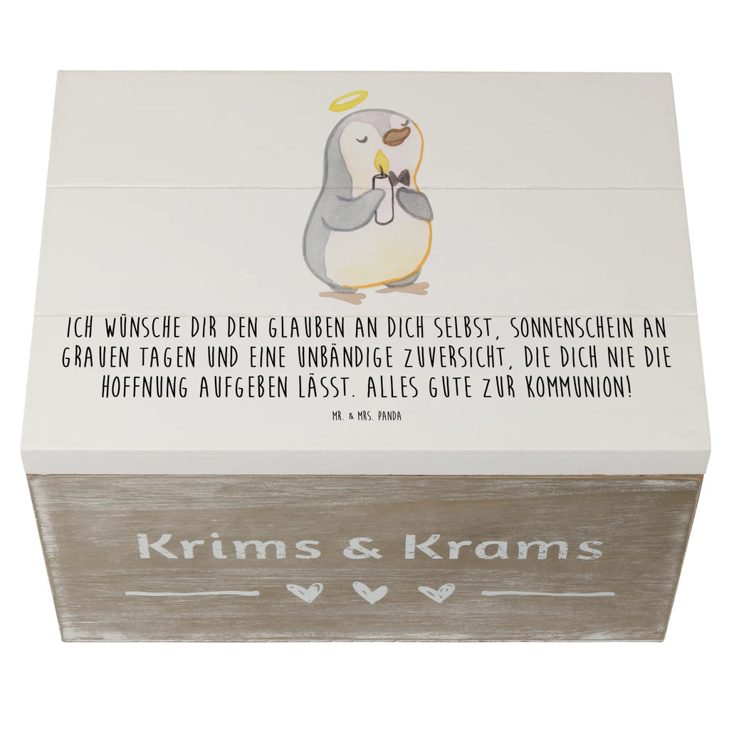 Skrzynia drewniana pingwin Komunia Truhe, Dekokiste, Schatulle, Geschenkdose, Geschenkbox, XXL, Kiste, Erinnerungskiste, Holzkiste, Erinnerungsbox, Schatzkiste, Aufbewahrungsbox, Konfirmation, Kommunion, Jugendweihe, Konfirmation Geschenk, Kommunion Dankeschön, Sonnenschein, Kommunion Geschenk, Glauben