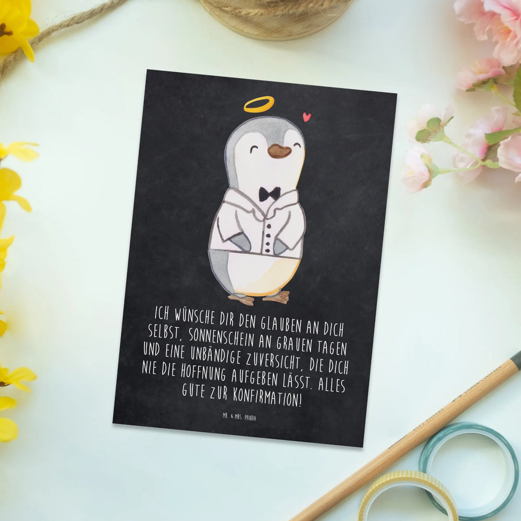 Postcard penguin Confirmation shirt card, gift, invitation, letter, gift card, invitation card, postcards, paper, Postcard, Confirmation, communion, youth consecration, confirmation gift, sunshine, confidence, hope, trust