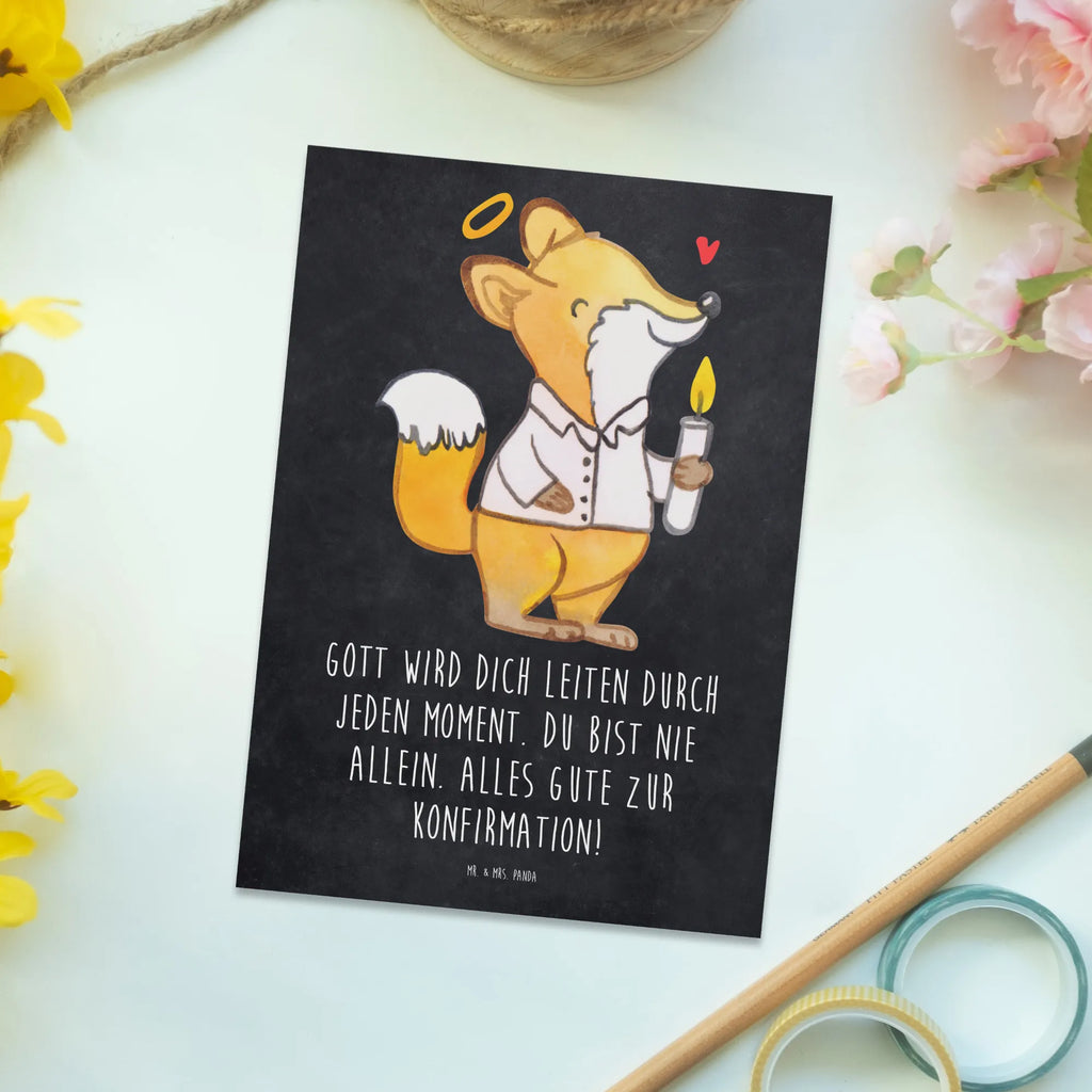 Postcard Fox confirmation card, invitation, letter, paper, Postcard, postcards, gift card, gift, invitation card, Confirmation, communion, youth consecration, confirmation gift, Believer, Happy Birthday, God, Confirmation Gift