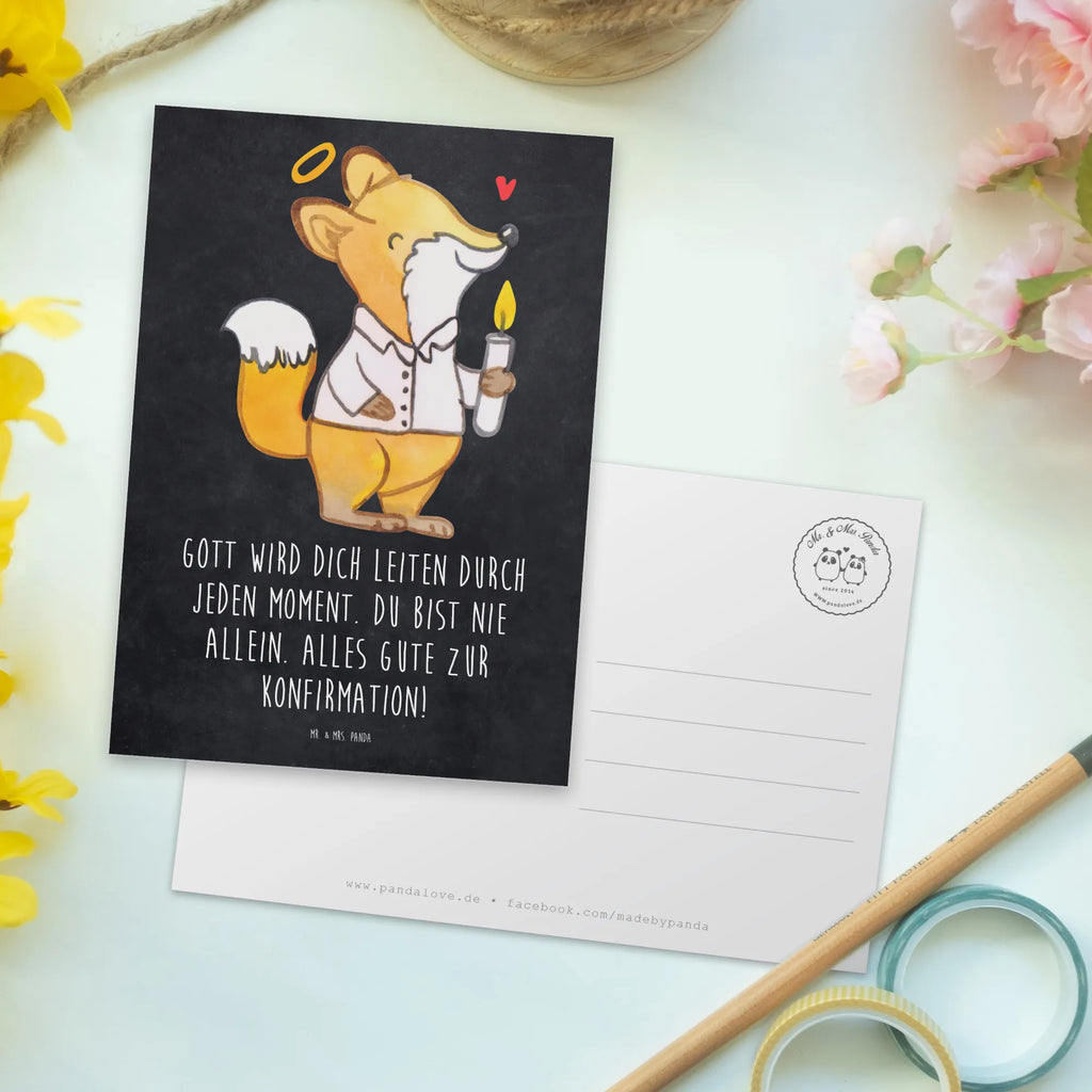 Postcard Fox confirmation card, invitation, letter, paper, Postcard, postcards, gift card, gift, invitation card, Confirmation, communion, youth consecration, confirmation gift, Believer, Happy Birthday, God, Confirmation Gift