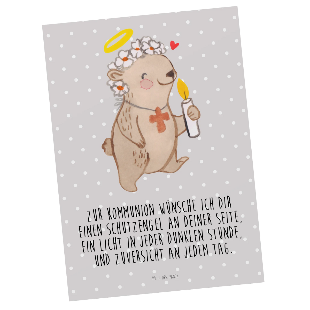 Postcard bear communion girl Confirmation, communion, youth consecration, confirmation gift, Faith, Communion, Communion Thank You, God, Communion Gift, Believer