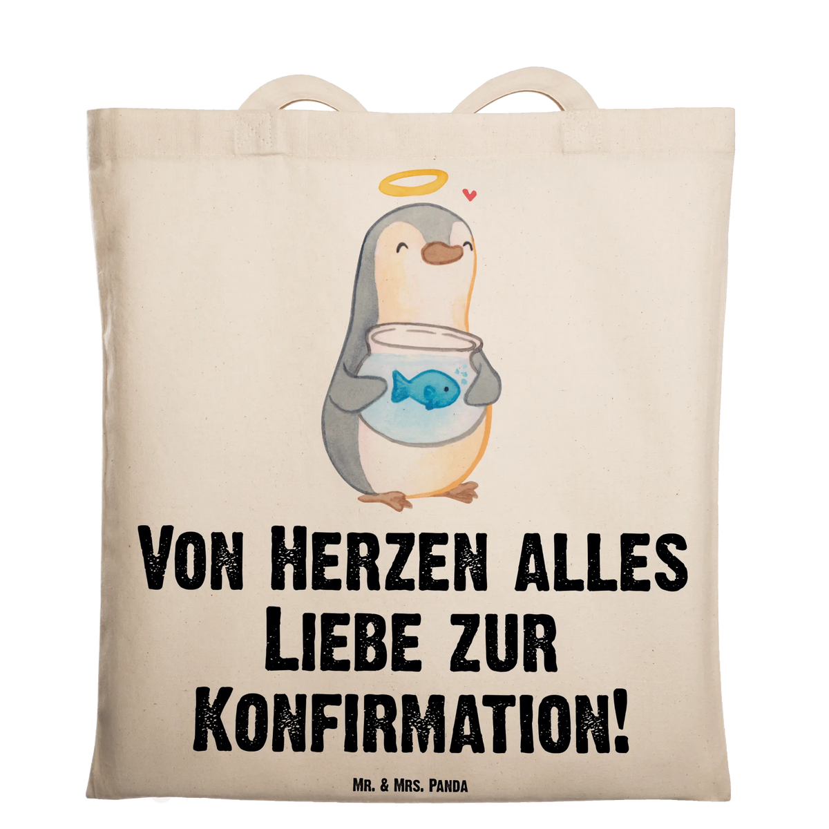 Tote bag penguin Fish youth consecration, confirmation gift, Confirmation, communion, fish decoration, trust, confidence