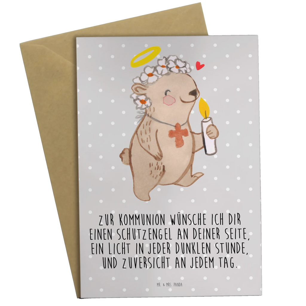 Kartka okolicznościowa Niedźwiedź Dziewczynka komunijna Konfirmacja, Komunia, Młodzieżowe święcenie, Prezent na konfirmację
