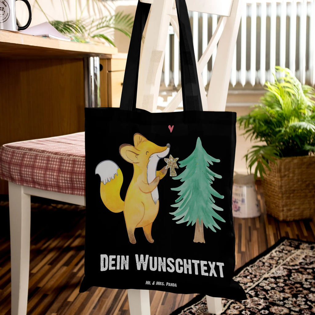 Personalised tote bag Fox Christmas tree Winter, Christmas, Christmas time, snow, winter, christmas present, christmas decoration, christmas time, santa claus, christmas days, christmas, skate, christmas eve, fox