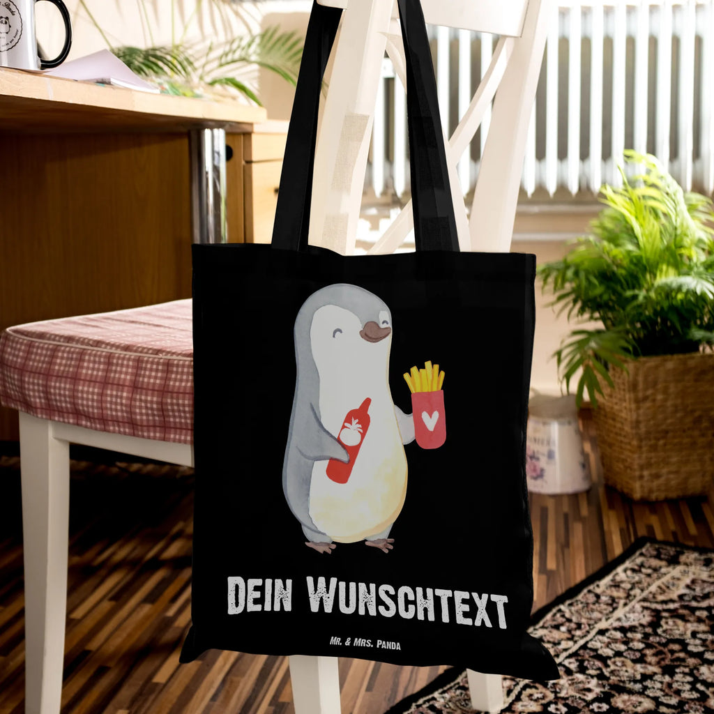 Personalised tote bag penguin French fries Love, Loving, Two, Together, Marriage, Engagement, Proposal of marriage, Love gift, gift for her, gift for him, anniversary gift, Valentine&#39;s Day Gift for Women Love Gift Anniversary Wedding Anniversary Party Favor Gift for Girlfriend Gift for Partner Boyfriend Gift Token of Love for Men for Husband