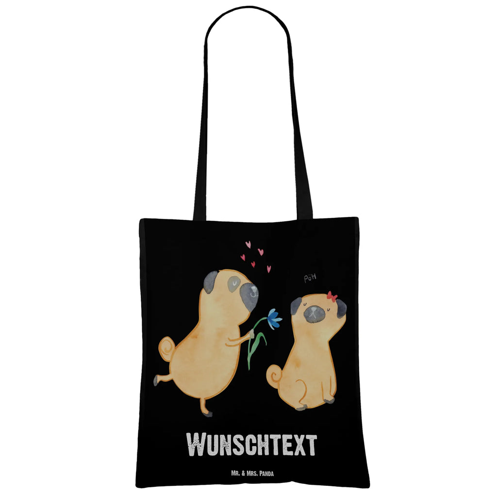 Personalizowana torba mops Zakochani Pies, motyw psa, zwierzę domowe, rasa psa, miłośnik zwierząt, właściciel psa, powiedzenia