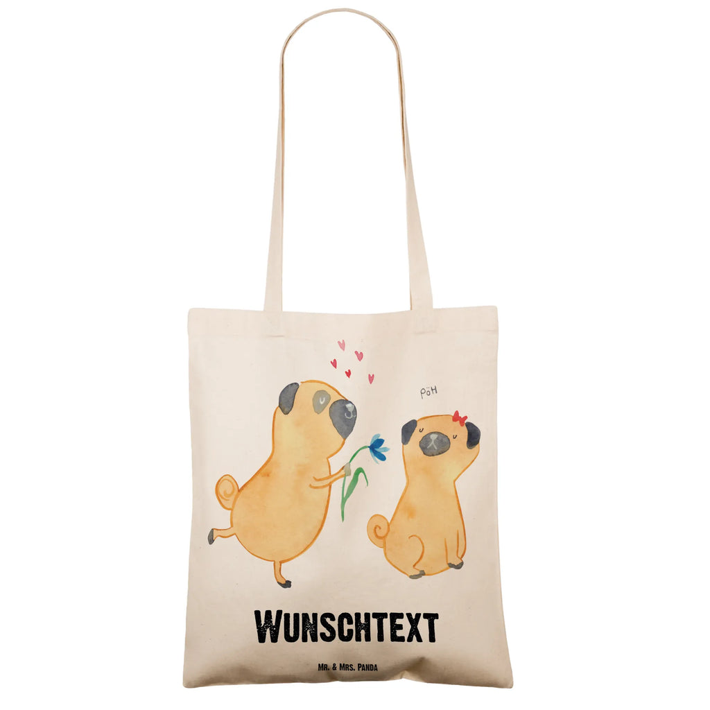 Personalizowana torba mops Zakochani Pies, motyw psa, zwierzę domowe, rasa psa, miłośnik zwierząt, właściciel psa, powiedzenia