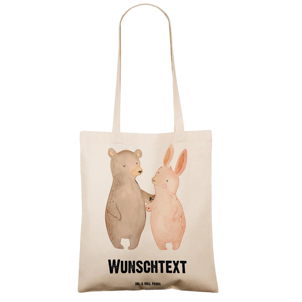Personalised tote bag bear and rabbit Embrace Personalisierter Beutel, Personalisierte Einkaufstasche, Schultertasche, Einkaufsbeutel, Umhängetasche, Personalisierte Beuteltasche, Shopper, Strandtasche, Personalisierter Stoffbeutel, Personalisierte Tasche, Personalisierter Jutebeutel, Stoffbeutel mit Namen, Tragetasche mit Namen, Personalisierte Kindergartentasche, Einkaufstasche mit Namen, Tüte, Personalisierte Jutetasche, Freundin, Freund, Liebe, Liebesgeschenk, Jahrestag, Verlobung, Partner, Ehemann, Ehefrau, Heiraten, Heiratsantrag, Hocheitstag, Best Friends, Freunde, Hase, Bärchen, Bester Freund, Bär