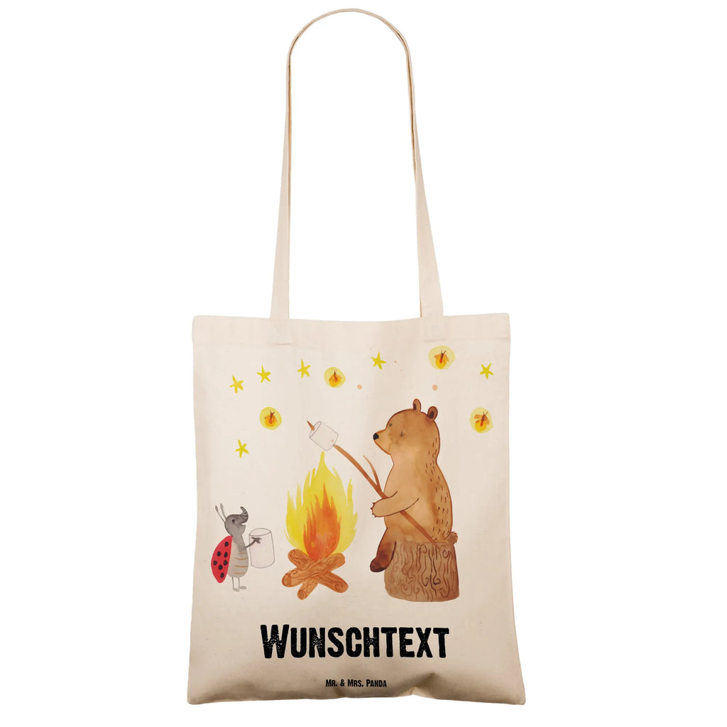 Personalised tote bag Bear & Ladybird campfire Tragetasche mit Namen, Personalisierter Beutel, Einkaufstasche mit Namen, Stoffbeutel mit Namen, Personalisierte Kindergartentasche, Personalisierter Jutebeutel, Personalisierte Beuteltasche, Personalisierter Stoffbeutel, Personalisierte Jutetasche, Personalisierte Tasche, Personalisierte Einkaufstasche, Bär, Teddy, Teddybär, Lagerfeuer