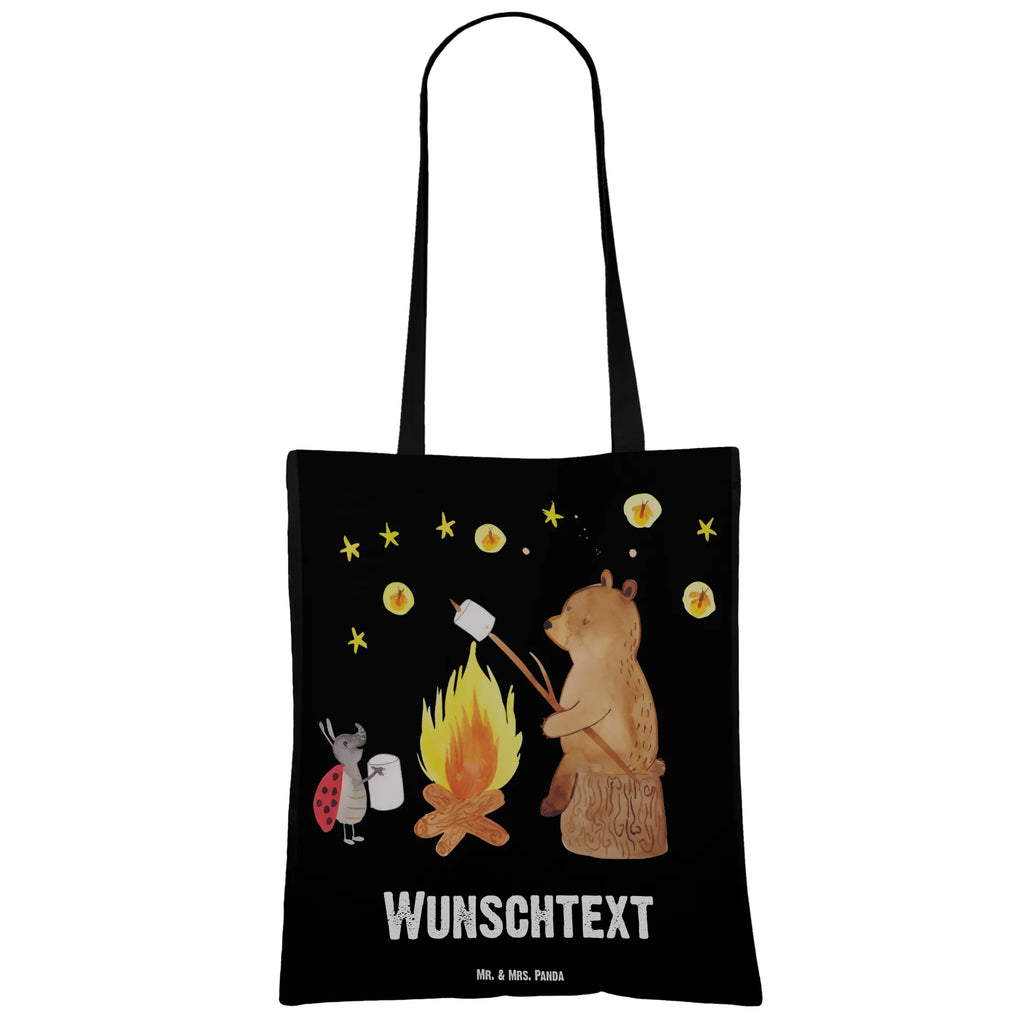 Personalised tote bag Bear & Ladybird campfire Tragetasche mit Namen, Personalisierter Beutel, Einkaufstasche mit Namen, Stoffbeutel mit Namen, Personalisierte Kindergartentasche, Personalisierter Jutebeutel, Personalisierte Beuteltasche, Personalisierter Stoffbeutel, Personalisierte Jutetasche, Personalisierte Tasche, Personalisierte Einkaufstasche, Bär, Teddy, Teddybär, Lagerfeuer