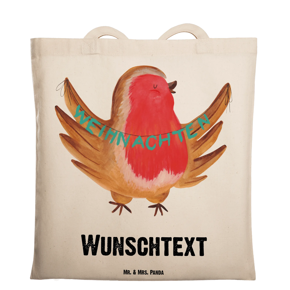 Personalised tote bag robin Christmas Winter, Christmas, Christmas time, snow, Christmas Eve, winter, bird, Christmas greeting, Christmas motif, xmas, Merry Christmas