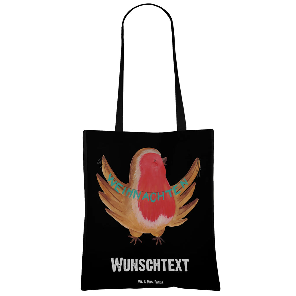 Personalised tote bag robin Christmas Winter, Christmas, Christmas time, snow, Christmas Eve, winter, bird, Christmas greeting, Christmas motif, xmas, Merry Christmas