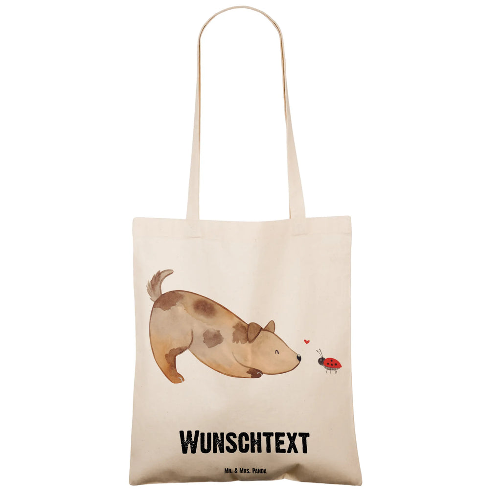 Personalisierte Tragetasche Hund Marienkäfer Personalisierte Beuteltasche, Tragetasche mit Namen, Stoffbeutel mit Namen, Personalisierter Beutel, Personalisierte Tasche, Personalisierte Kindergartentasche, Personalisierter Jutebeutel, Einkaufstasche mit Namen, Personalisierte Jutetasche, Personalisierte Einkaufstasche, Personalisierter Stoffbeutel, Hund, Hundemotiv, Haustier, Hunderasse, Tierliebhaber, Hundebesitzer, Sprüche, Hundespruch, Marienkäfer, Mischlinghund, Mischling, Hunde