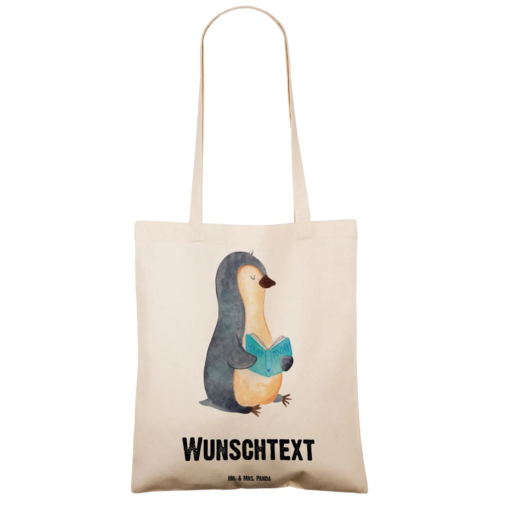 Personalisierte Tragetasche Pinguin Buch Personalisierter Stoffbeutel, Personalisierte Beuteltasche, Personalisierter Jutebeutel, Personalisierte Kindergartentasche, Personalisierte Einkaufstasche, Einkaufstasche mit Namen, Stoffbeutel mit Namen, Personalisierte Jutetasche, Personalisierter Beutel, Personalisierte Tasche, Tragetasche mit Namen, Pinguin, Bücherwurm, Lesen, Buch, Faulenzen, Ferien, Freizeit, Pinguine, Urlaub, Nichtstun