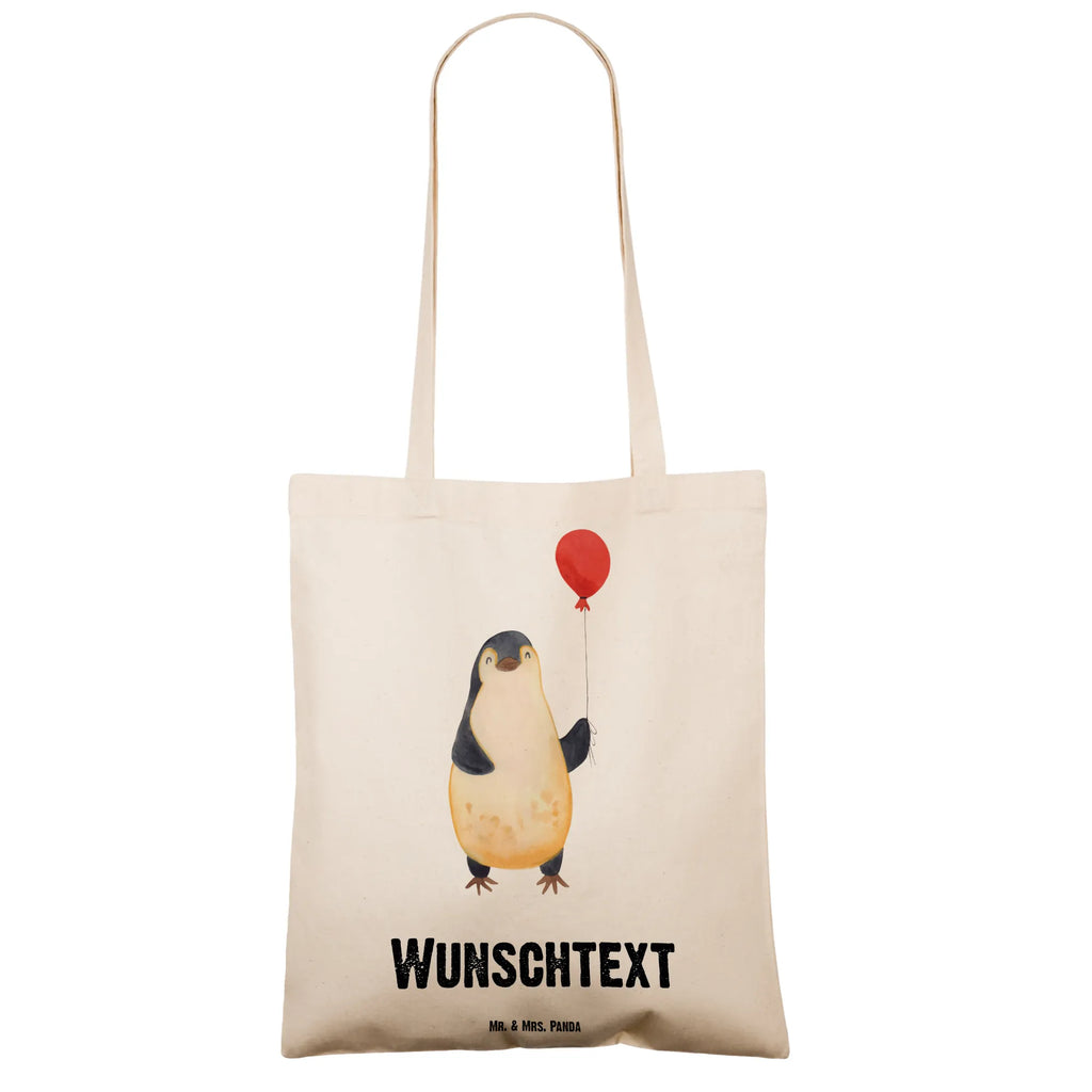 Personalised tote bag Penguin balloon Penguin, North Pole, Winter, Penguins, love of life, gift idea, daydreams, new start, gift girlfriend, love, penguins, new life, happiness, best friend, balloon, motivation
