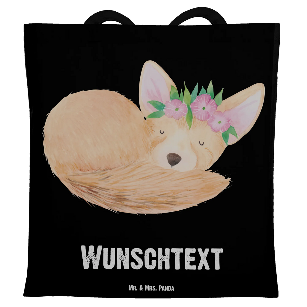 Personalisierte Tragetasche Wüstenfuchs Blumenkranz Personalisierte Jutetasche, Personalisierter Stoffbeutel, Personalisierte Tasche, Personalisierter Jutebeutel, Personalisierte Kindergartentasche, Stoffbeutel mit Namen, Personalisierte Beuteltasche, Tragetasche mit Namen, Personalisierter Beutel, Personalisierte Einkaufstasche, Einkaufstasche mit Namen, Afrika, Wildtiere, Blumen, Glücklich, Wüstenfuchs, Wüste, Blumenkranz