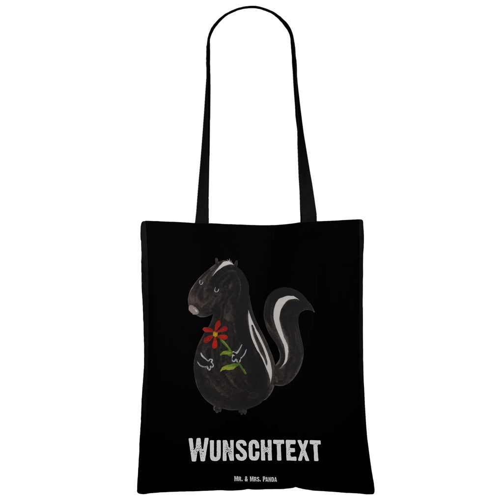 Personalizowana torba skunks kwiat Personalisierter Stoffbeutel, Personalisierte Kindergartentasche, Personalisierte Tasche, Personalisierter Jutebeutel, Einkaufstasche mit Namen, Personalisierter Beutel, Personalisierte Beuteltasche, Stoffbeutel mit Namen, Tragetasche mit Namen, Personalisierte Jutetasche, Personalisierte Einkaufstasche, Stinktier, Skunk, verträumt, Raubtier, Träume, Stinki, Tagträumer, Stinker, Dreams, Wildtier