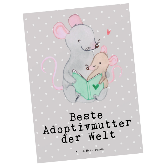 Postkarte Maus Beste Adoptivmutter der Welt