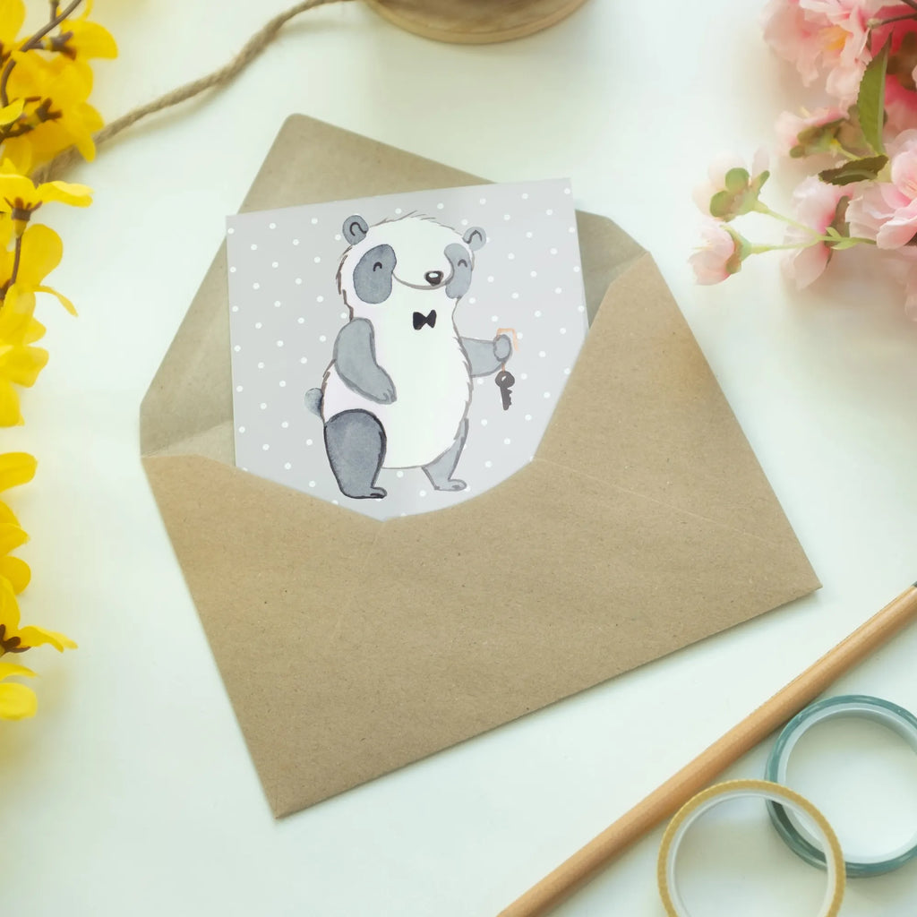 Greetings card panda Best roommate in the world birthday card, folding card, greeting card, invitation card, wedding card, for, thank you, gift, giving, birthday, birthday present, gift idea, souvenir, make you happy, gift tip, roommate, flat share, flat share resident, Roommate