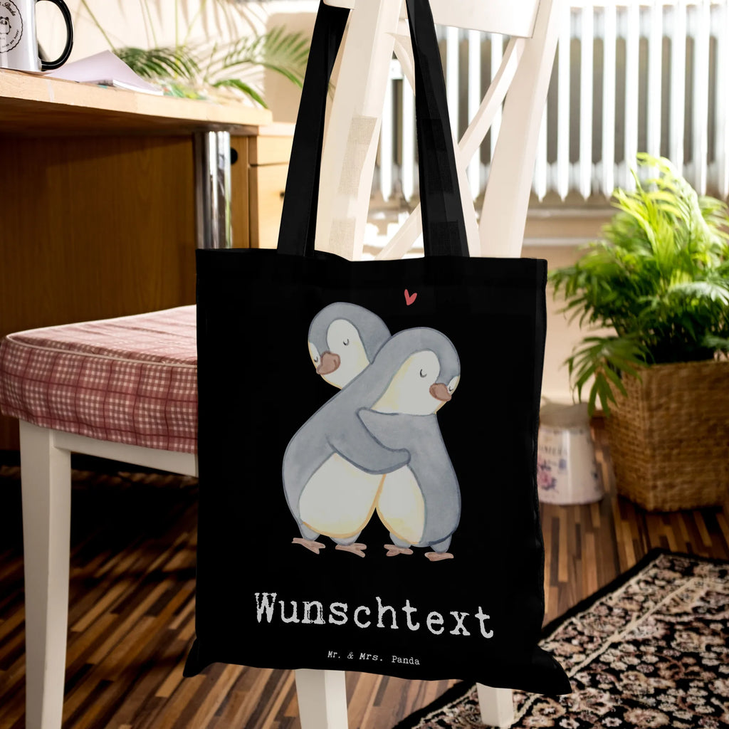 Personalised tote bag penguin best cousin in the world for, thank you, gift, giving, birthday, birthday present, gift idea, souvenir, make you happy, gift tip, Cousin, daughter of aunt, cousin, relatives, daughter of uncle, family