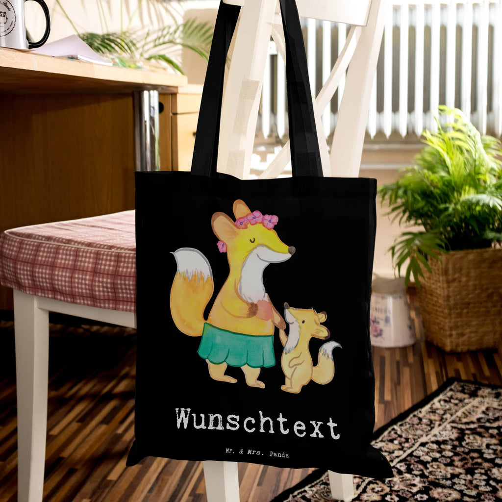 Personalised tote bag Fox best mom in the world for, thank you, gift, giving, birthday, birthday present, gift idea, souvenir, make you happy, gift tip, Mother&#39;s Day, Super Mom, Thank You, Best Mom, Mutti, Mommy, Son, Mother, Mama, Daughter, Ma, Best