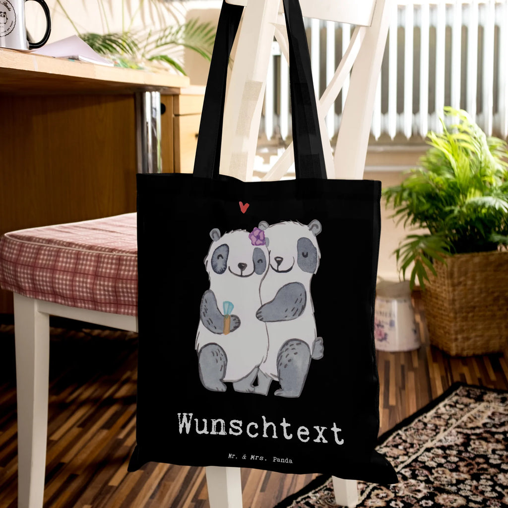 Personalised tote bag panda Best Fiancée in the World for, thank you, gift, giving, birthday, birthday present, gift idea, souvenir, make you happy, gift tip, dream girl, wife, marriage, wedding, fiancee, girlfriend, future, betrothal