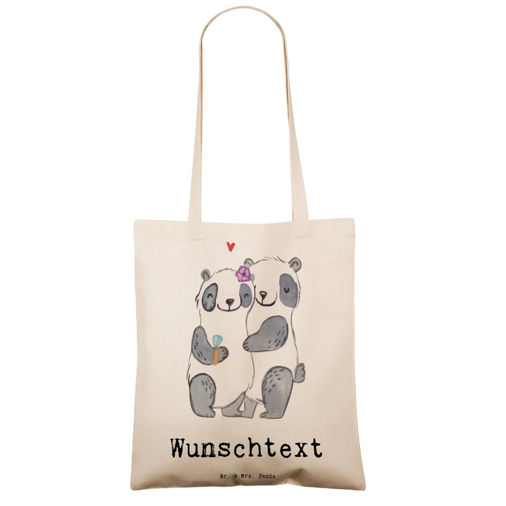Personalised tote bag panda Best Fiancée in the World for, thank you, gift, giving, birthday, birthday present, gift idea, souvenir, make you happy, gift tip, dream girl, wife, marriage, wedding, fiancee, girlfriend, future, betrothal