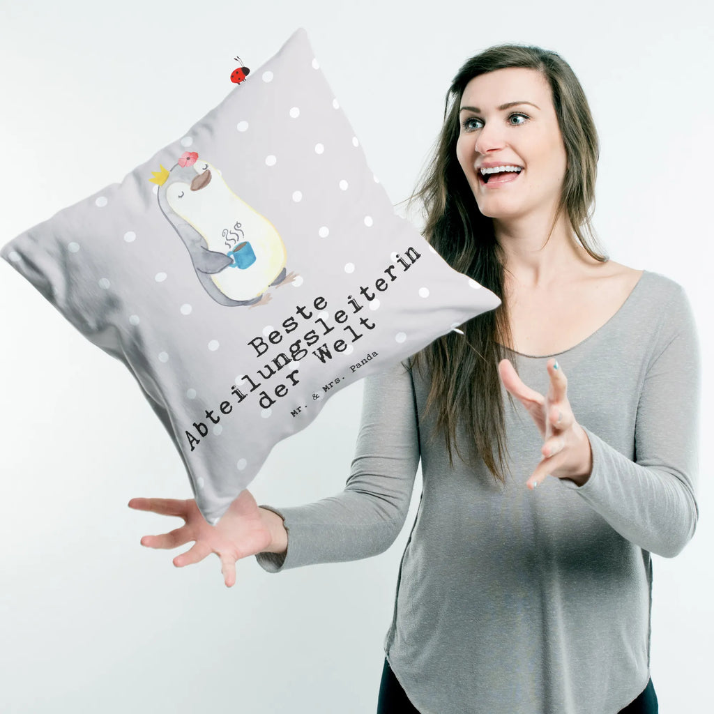 40x40 poduszka pingwin Najlepsza kierowniczka działu na świecie dla, Dziękuję, Prezent, Wręczyć, Urodziny, Prezent urodzinowy, Pomysł na prezent, Podziękować, Upominek, Sprawić radość, Tip na prezent