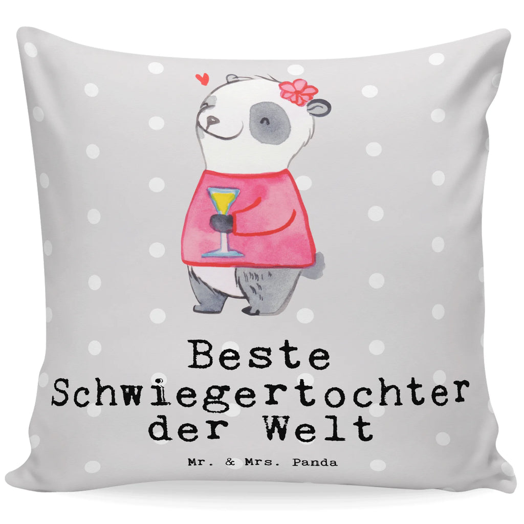 Cushion panda Best daughter in law in the world pillow case, cushion, couch, 40x40, sofa, fluffy, soft, bed, 40 x 40, pad, settee, Pillow, bedroom, pillows, for, thank you, gift, giving, birthday, birthday present, gift idea, souvenir, make you happy, gift tip, wife, son&#39;s wife, wedding, Daughter in law, by marriage, daughter