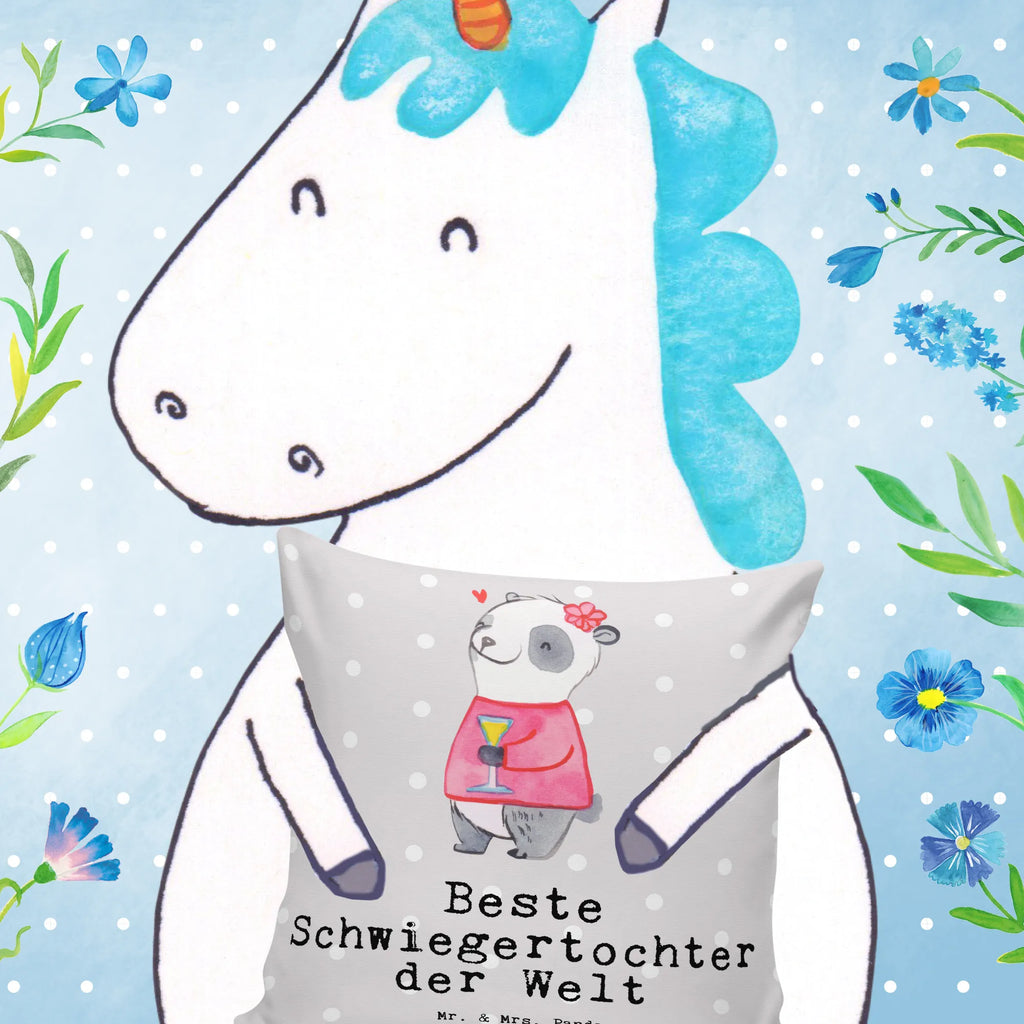 Cushion panda Best daughter in law in the world pillow case, cushion, couch, 40x40, sofa, fluffy, soft, bed, 40 x 40, pad, settee, Pillow, bedroom, pillows, for, thank you, gift, giving, birthday, birthday present, gift idea, souvenir, make you happy, gift tip, wife, son&#39;s wife, wedding, Daughter in law, by marriage, daughter