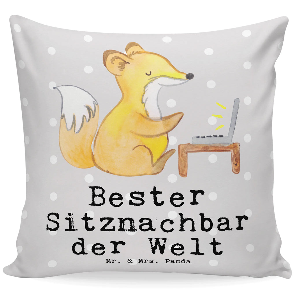 Cushion Fox Best seat neighbor in the world pillow case, 40 x 40, cushion, bedroom, settee, couch, pad, pillows, sofa, soft, fluffy, Pillow, bed, 40x40, for, thank you, gift, giving, birthday, birthday present, gift idea, souvenir, make you happy, gift tip, college, fellow student, classmate, chair neighbor, table neighbor, neighbor, university, Seat neighbor, school, seminar