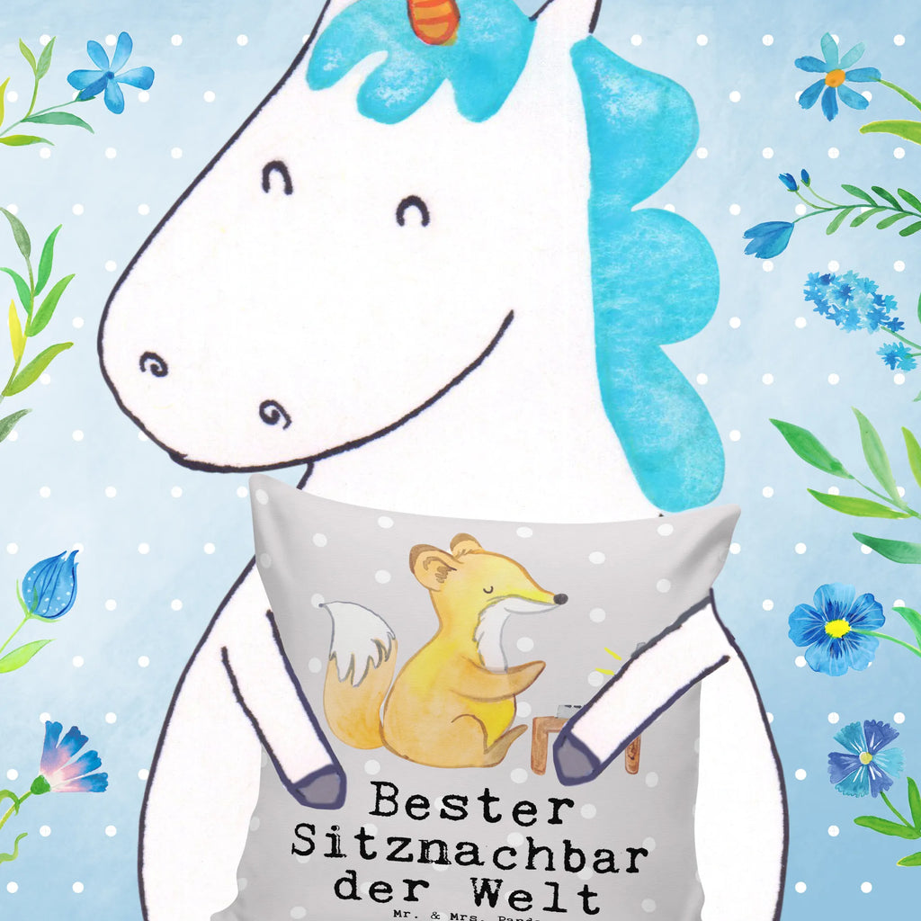 Cushion Fox Best seat neighbor in the world pillow case, 40 x 40, cushion, bedroom, settee, couch, pad, pillows, sofa, soft, fluffy, Pillow, bed, 40x40, for, thank you, gift, giving, birthday, birthday present, gift idea, souvenir, make you happy, gift tip, college, fellow student, classmate, chair neighbor, table neighbor, neighbor, university, Seat neighbor, school, seminar