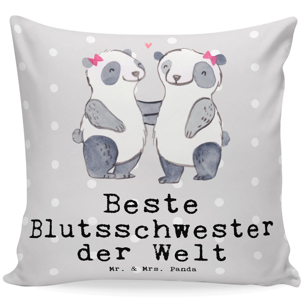 40x40 poduszka Panda Najlepsza siostra od krwi na świecie dla, Dziękuję, Prezent, Wręczyć, Urodziny, Prezent urodzinowy, Pomysł na prezent, Podziękować, Upominek, Sprawić radość, Tip na prezent